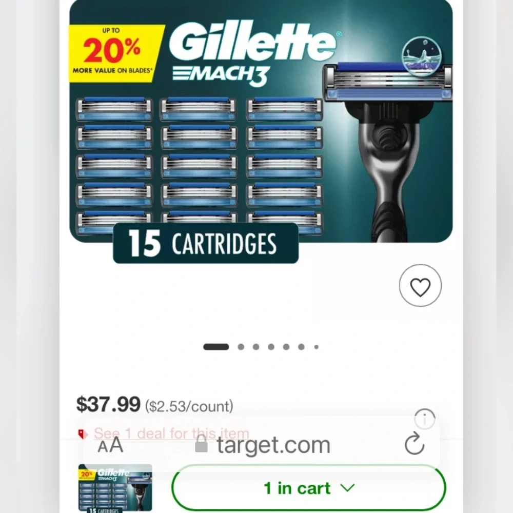 NEW 15ct Gillette Mach3 Cartridges & Razor with 3 Blade Set Bundle